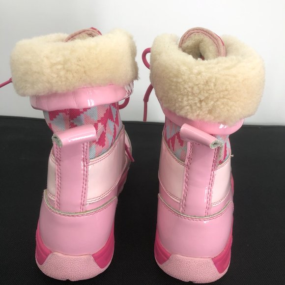 UGG GIRLS size 3 BOOTS BUTTE II PINK WATERPROOF BOOT SHEARLING Snow Rain Winter - Picture 5 of 15